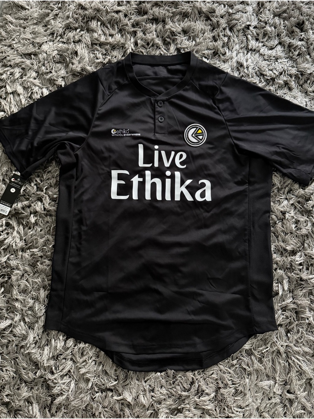 Ethika Live Ethika Men's Black Short-Sleeve Performance Jersey